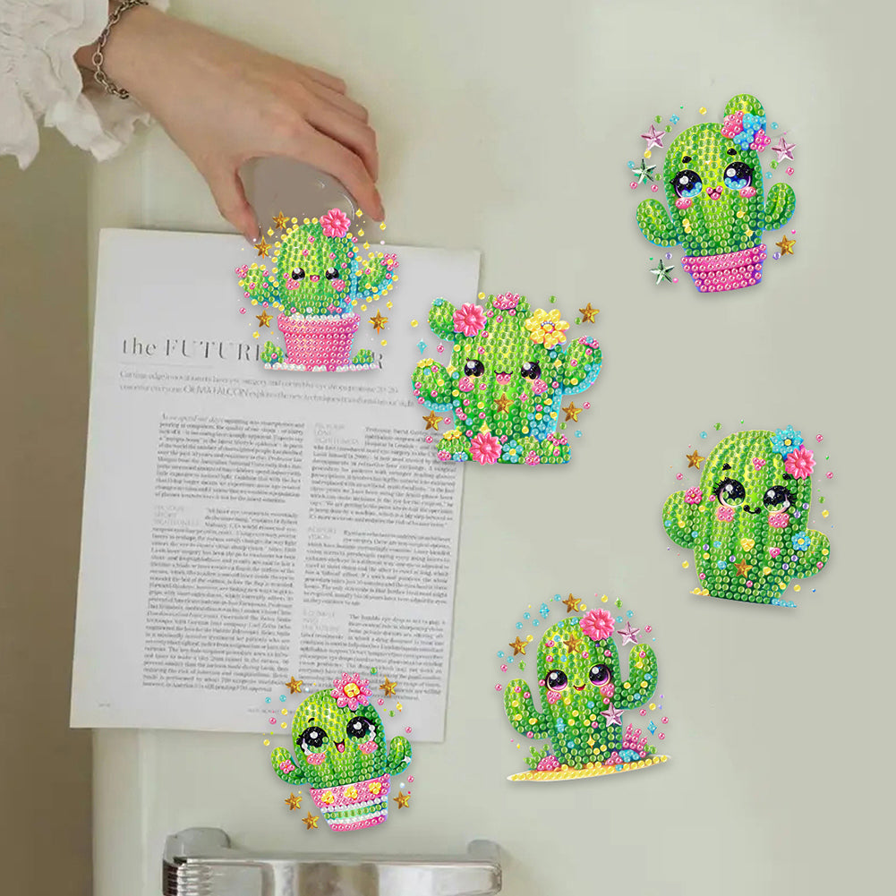 6Pcs Acrylic Animal Diamond Painting Refrigerator Magnet for Fridge Whiteboards