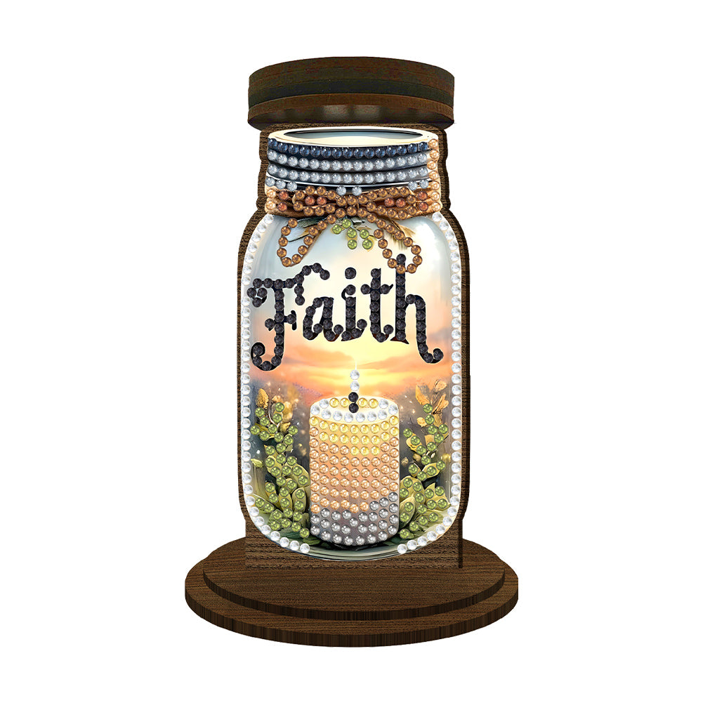 Wooden Beautiful Pattern 5D DIY Diamond Painting Candle Holder Decor for Adults