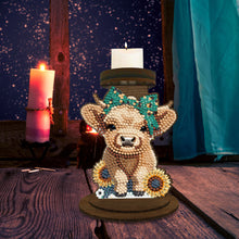 Load image into Gallery viewer, Wooden Beautiful Pattern 5D DIY Diamond Painting Candle Holder Decor for Adults
