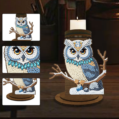 Wooden Beautiful Pattern 5D DIY Diamond Painting Candle Holder Decor for Adults
