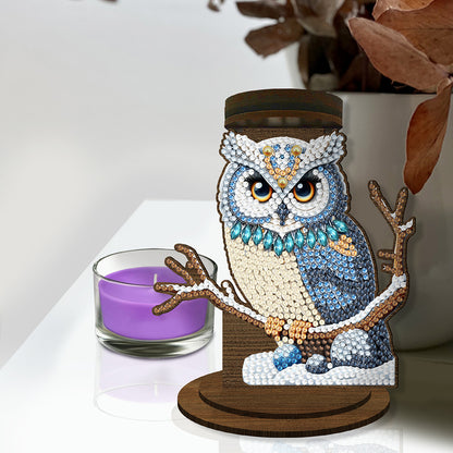 Wooden Beautiful Pattern 5D DIY Diamond Painting Candle Holder Decor for Adults