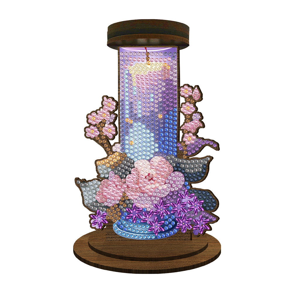 Wooden Beautiful Pattern 5D DIY Diamond Painting Candle Holder Decor for Adults