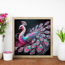 Load image into Gallery viewer, Diamond Painting - Partial Special Shaped - Purple Peacock (30*30CM)
