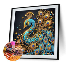Load image into Gallery viewer, Diamond Painting - Partial Special Shaped - Blue Peacock (30*30CM)
