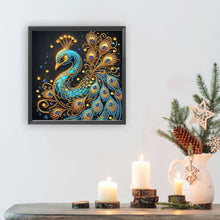 Load image into Gallery viewer, Diamond Painting - Partial Special Shaped - Blue Peacock (30*30CM)
