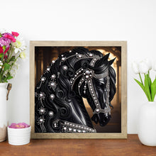 Load image into Gallery viewer, Diamond Painting - Partial Special Shaped - Gorgeous Black Horse (30*30CM)
