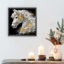 Load image into Gallery viewer, Diamond Painting - Partial Special Shaped - Gorgeous White Horse (30*30CM)
