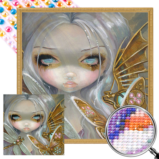 AB Diamond Painting - Full Round - Girl With White Hair (50*50CM)