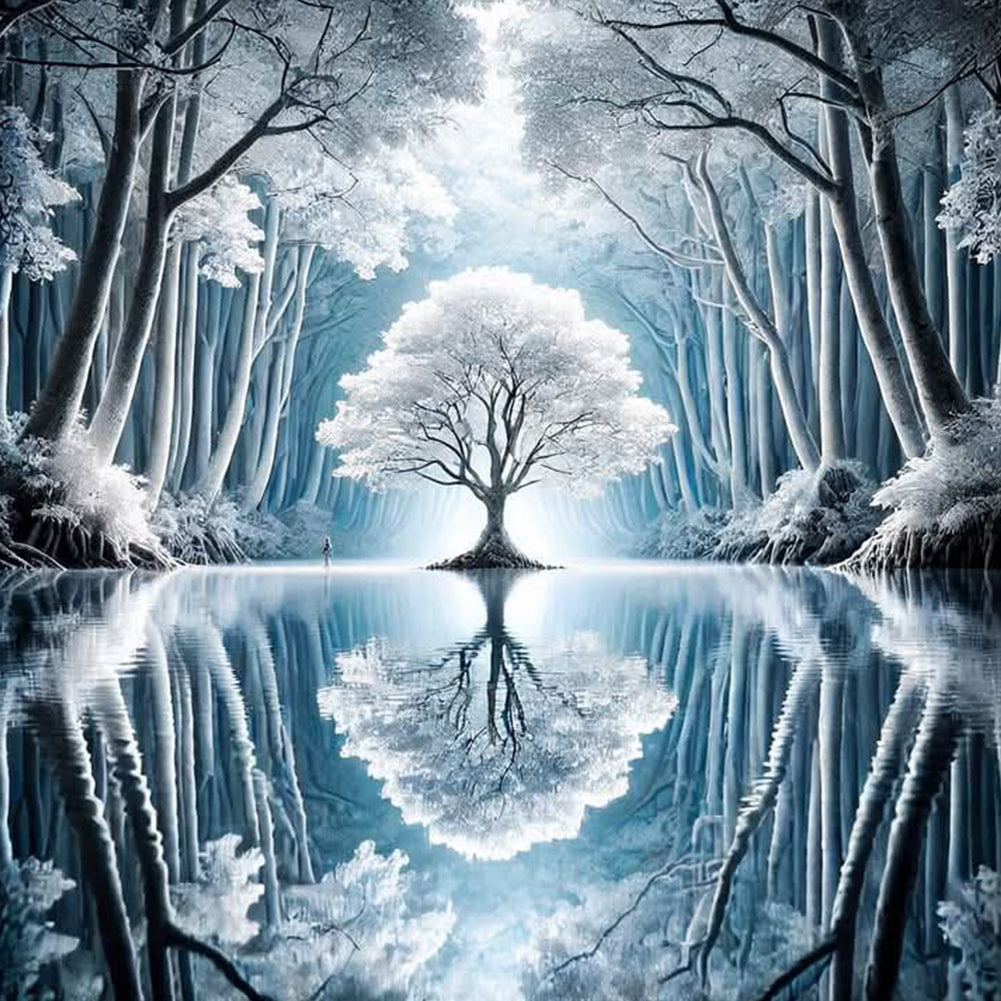 Diamond Painting - Full Round - Silver Tree (30*30CM)