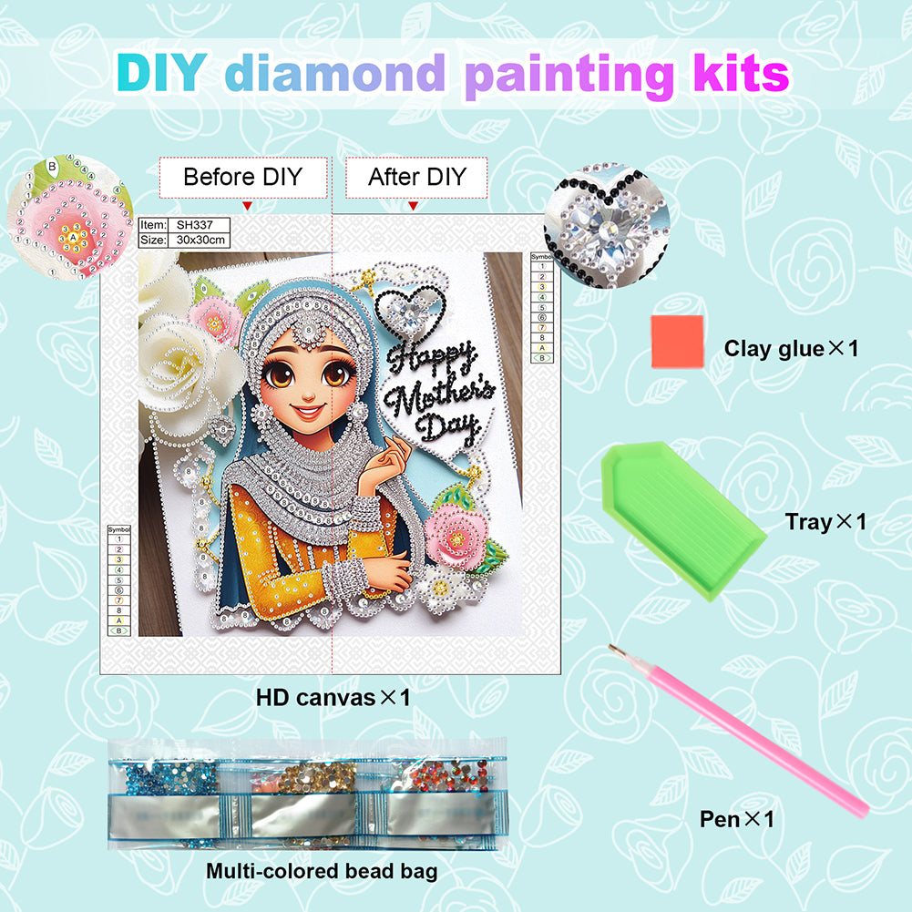Diamond Painting - Partial Special Shaped - Mother'S Day (30*30CM)