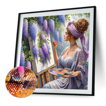 Load image into Gallery viewer, Diamond Painting - Full Round - Girl Under Wisteria (40*40CM)

