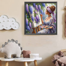 Load image into Gallery viewer, Diamond Painting - Full Round - Girl Under Wisteria (40*40CM)
