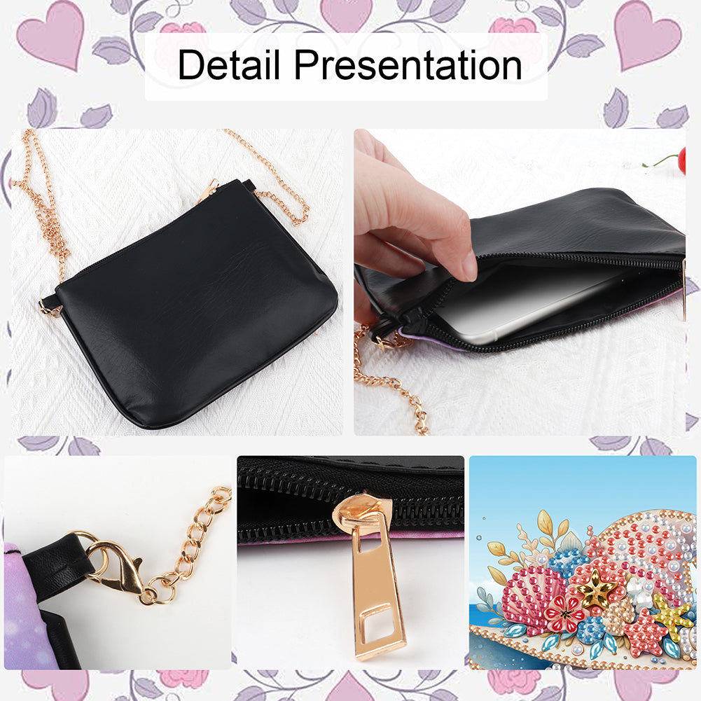 Colorful Pattern Diamond Painting Coin Chain Purse 5D Diamond Handmade Chain Bag