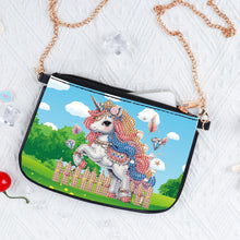 Load image into Gallery viewer, Colorful Pattern Diamond Painting Coin Chain Purse 5D Diamond Handmade Chain Bag
