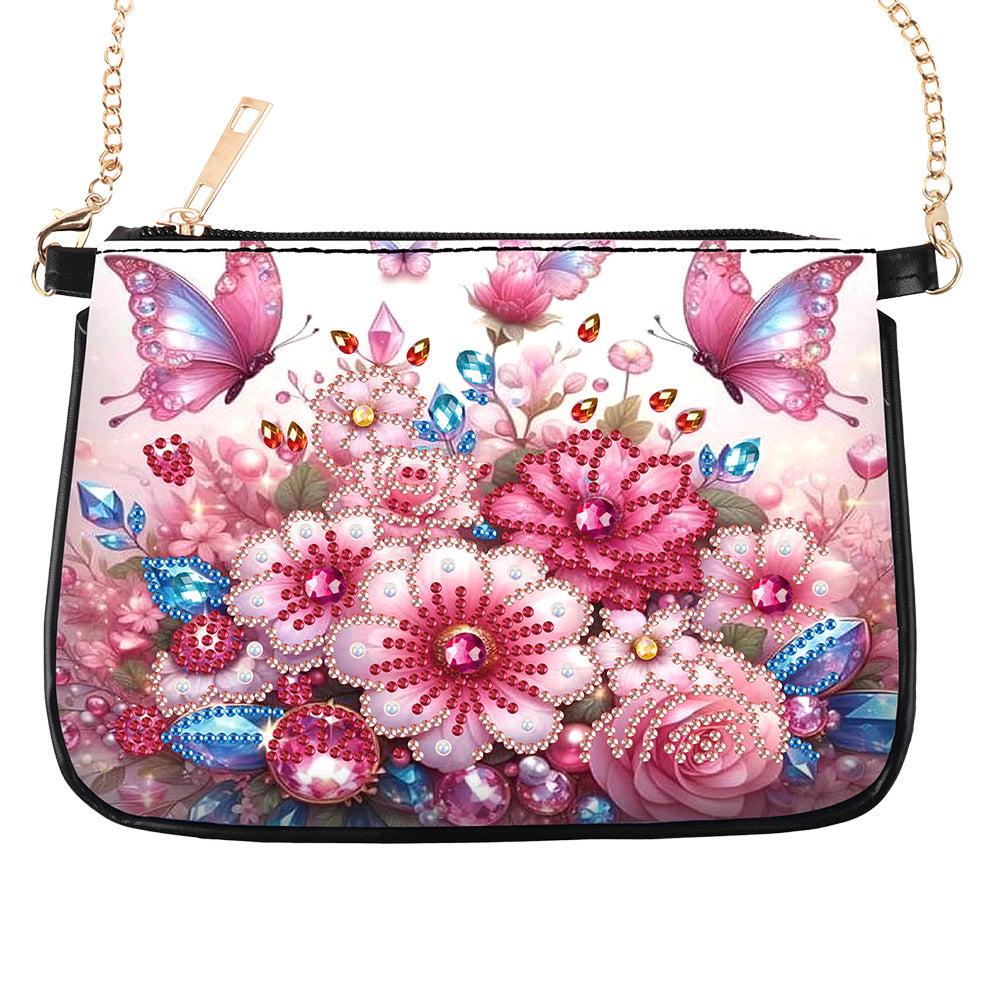 Colorful Pattern Diamond Painting Coin Chain Purse 5D Diamond Handmade Chain Bag