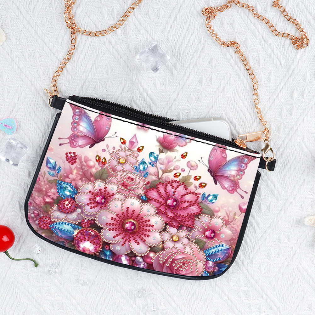 Colorful Pattern Diamond Painting Coin Chain Purse 5D Diamond Handmade Chain Bag