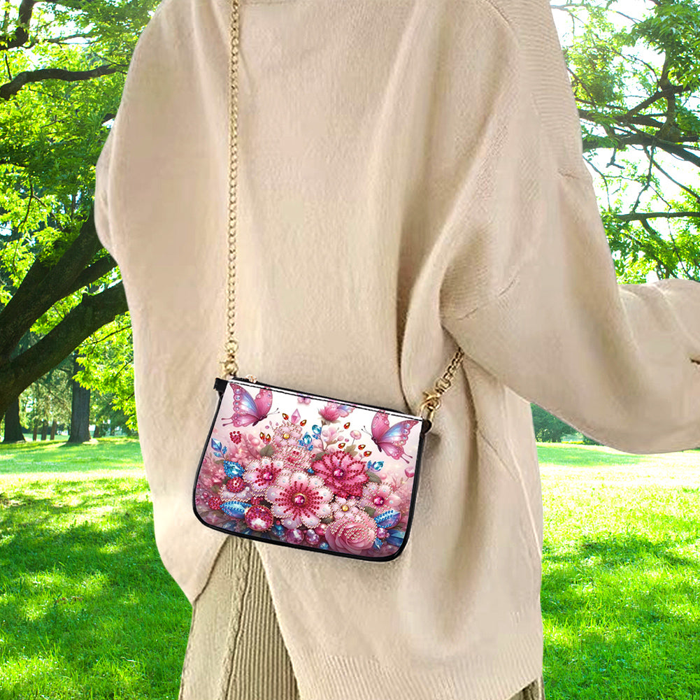 Colorful Pattern Diamond Painting Coin Chain Purse 5D Diamond Handmade Chain Bag