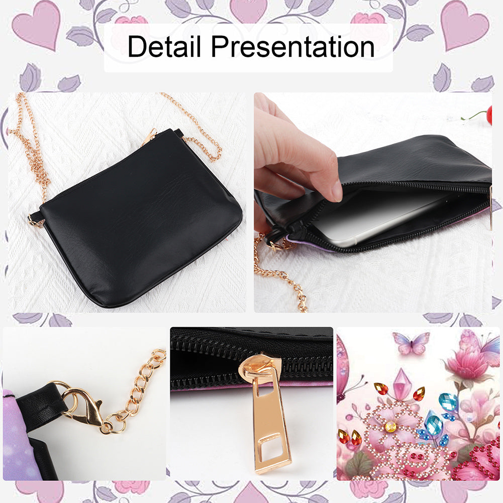 Colorful Pattern Diamond Painting Coin Chain Purse 5D Diamond Handmade Chain Bag