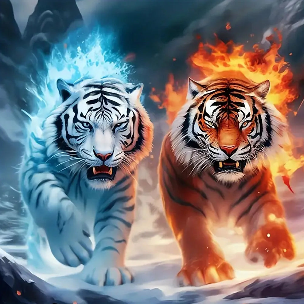 Diamond Painting - Full Round - Tiger (40*40CM)