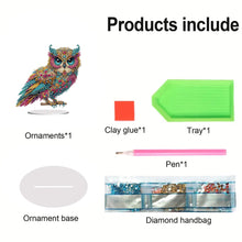 Load image into Gallery viewer, Acrylic Special Shape Owl Desktop Diamond Art Kits Rhinestones Desktop Ornaments
