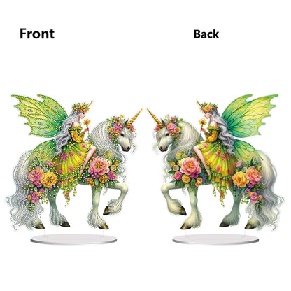 Acrylic Special Shape Unicorn Fairy Desktop Diamond Art Kits Bedroom Table Decor