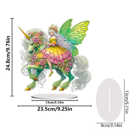 Acrylic Special Shape Unicorn Fairy Desktop Diamond Art Kits Bedroom Table Decor