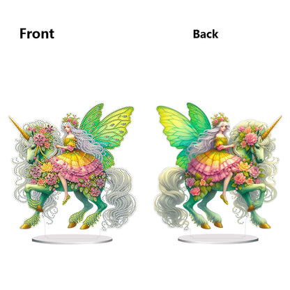 Acrylic Special Shape Unicorn Fairy Desktop Diamond Art Kits Bedroom Table Decor