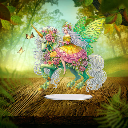 Acrylic Special Shape Unicorn Fairy Desktop Diamond Art Kits Bedroom Table Decor