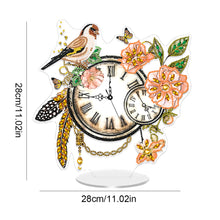 Load image into Gallery viewer, Acrylic Special Shape Flower Bird Diamond Art Clock Ornaments Kit for Home Decor
