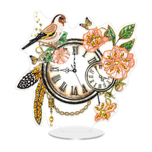 Load image into Gallery viewer, Acrylic Special Shape Flower Bird Diamond Art Clock Ornaments Kit for Home Decor

