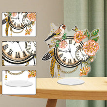 Load image into Gallery viewer, Acrylic Special Shape Flower Bird Diamond Art Clock Ornaments Kit for Home Decor
