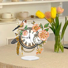 Load image into Gallery viewer, Acrylic Special Shape Flower Bird Diamond Art Clock Ornaments Kit for Home Decor
