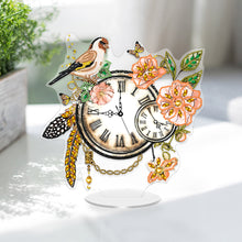Load image into Gallery viewer, Acrylic Special Shape Flower Bird Diamond Art Clock Ornaments Kit for Home Decor
