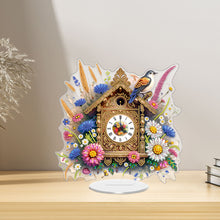 Load image into Gallery viewer, Acrylic Special Shape Flower Bird Diamond Art Clock Ornaments Kit for Home Decor
