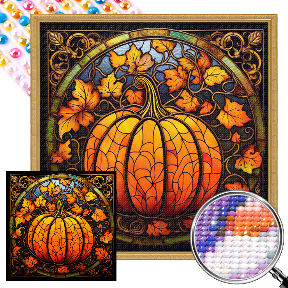 AB Diamond Painting - Full Round - Pumpkin Glass Painting (40*40CM)