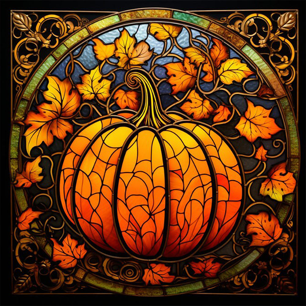 AB Diamond Painting - Full Round - Pumpkin Glass Painting (40*40CM)