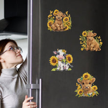 Load image into Gallery viewer, 6Pcs Acrylic Bee Diamond Art Magnets Decals Diamond Painting Refrigerator Magnet
