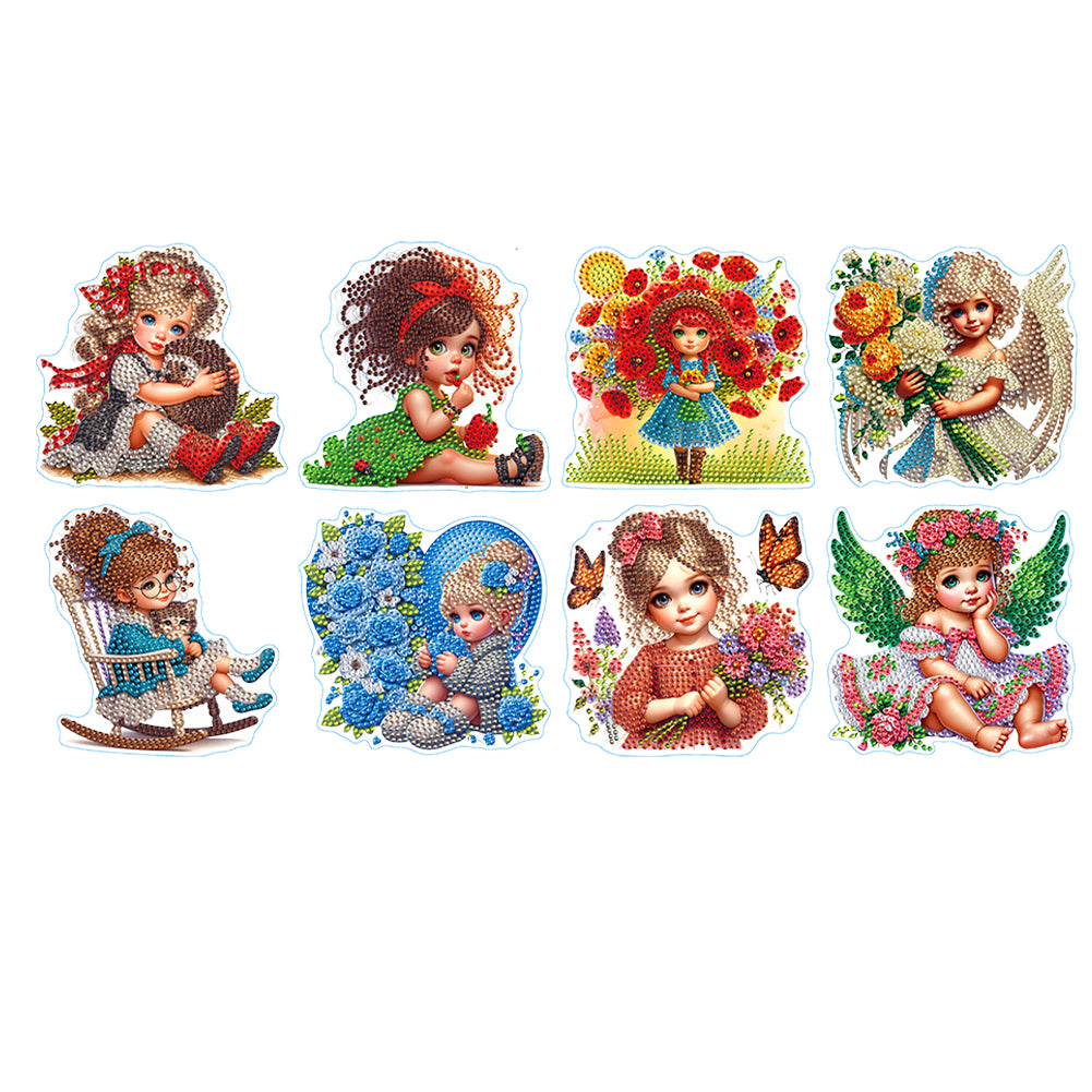 8 Pcs 5D Diamond Painting Sticker Kit Diamond Art Stickers for Adults Beginners
