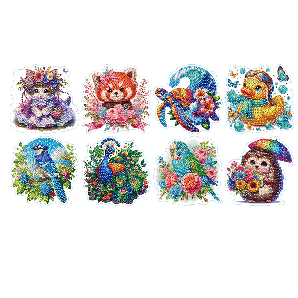 8 Pcs 5D Diamond Painting Sticker Kit Diamond Art Stickers for Adults Beginners