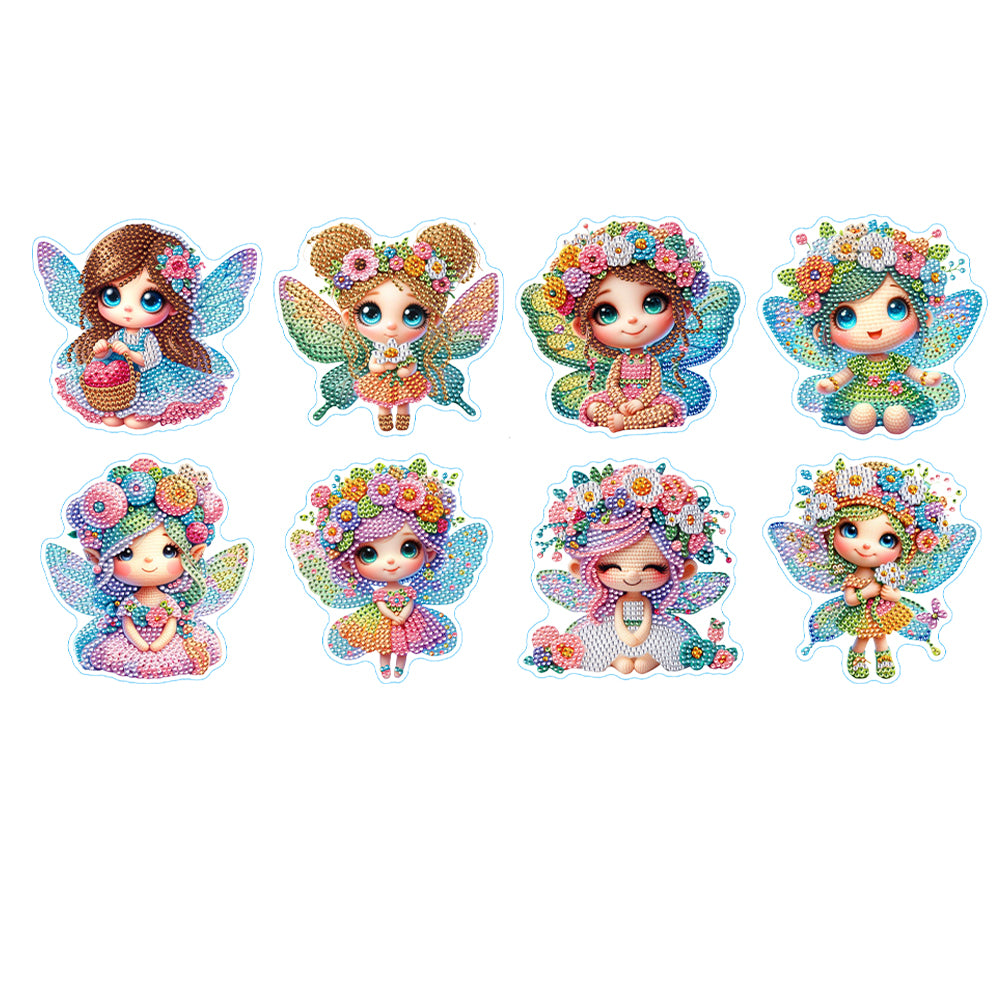 8 Pcs 5D Diamond Painting Sticker Kit Diamond Art Stickers for Adults Beginners