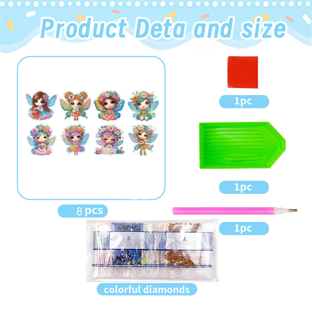 8 Pcs 5D Diamond Painting Sticker Kit Diamond Art Stickers for Adults Beginners