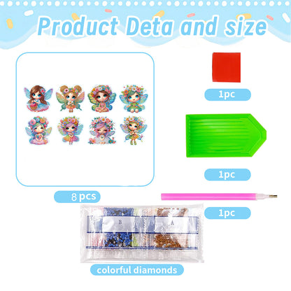 8 Pcs 5D Diamond Painting Sticker Kit Diamond Art Stickers for Adults Beginners
