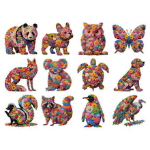 Load image into Gallery viewer, 12 Pcs Flower Animals 5D Diamond Painting Sticker Kit Diamond Art Stickers
