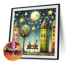 Load image into Gallery viewer, Diamond Painting - Full Round - House Under The Moon (40*40CM)
