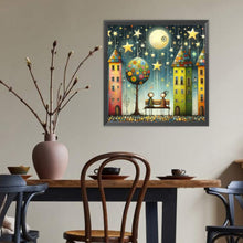 Load image into Gallery viewer, Diamond Painting - Full Round - House Under The Moon (40*40CM)
