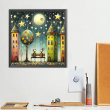 Load image into Gallery viewer, Diamond Painting - Full Round - House Under The Moon (40*40CM)
