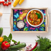 Load image into Gallery viewer, Butterfly Diamond Painting Wooden Serving Tray with Handles Home Decoration Gift
