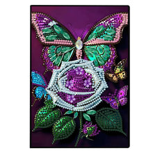Load image into Gallery viewer, 50 Pages A5 Special Shaped Butterfly 5D Diamond Painting Notebook for Boys Girls
