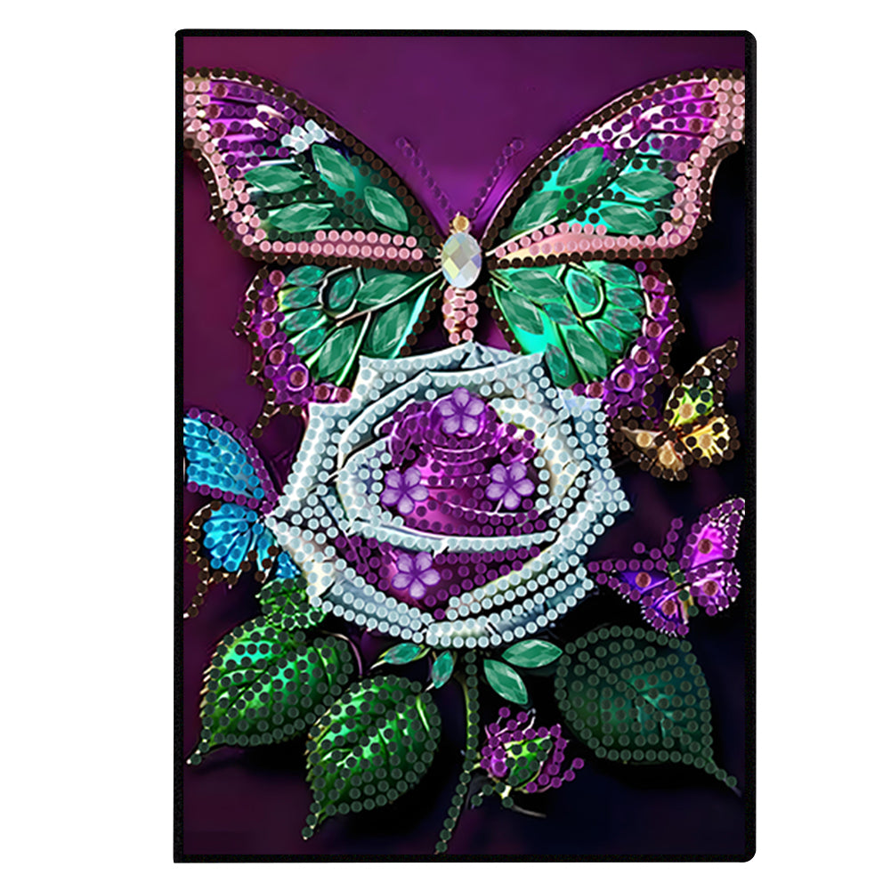 50 Pages A5 Special Shaped Butterfly 5D Diamond Painting Notebook for Boys Girls