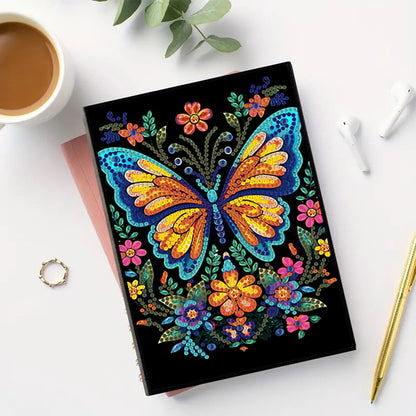 50 Pages A5 Special Shaped Butterfly 5D Diamond Painting Notebook for Boys Girls